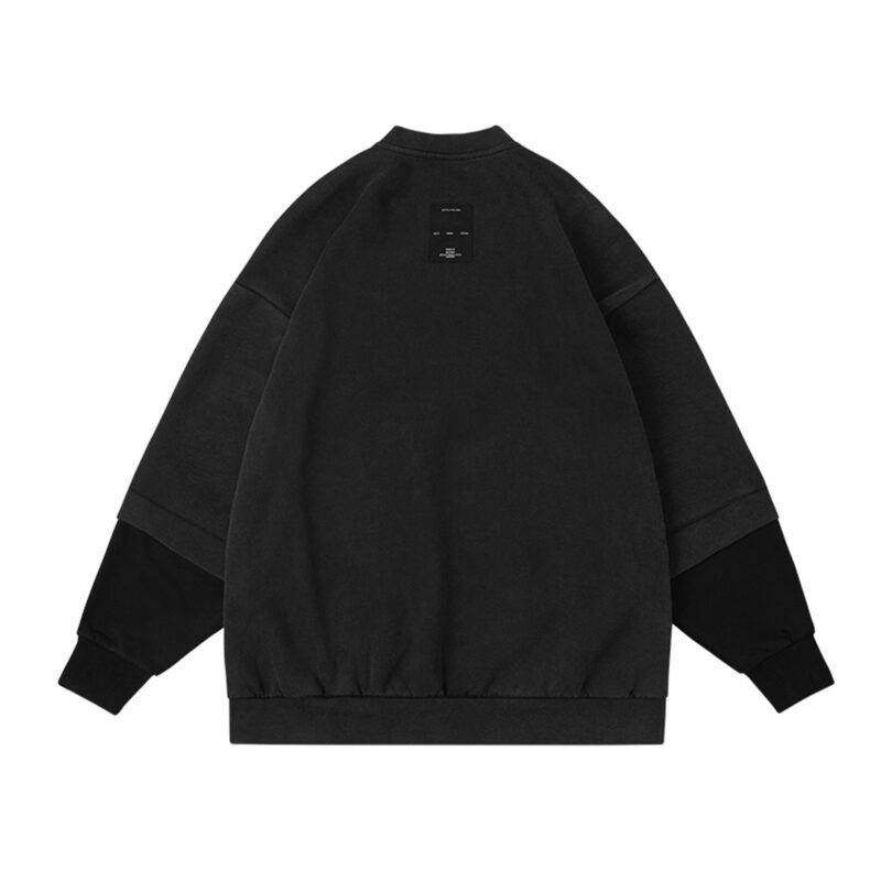 Світшот чорний unisex pullup oversize чорний однотонний модний утеплений на флісі унісекс оверсайз бавовняний купити