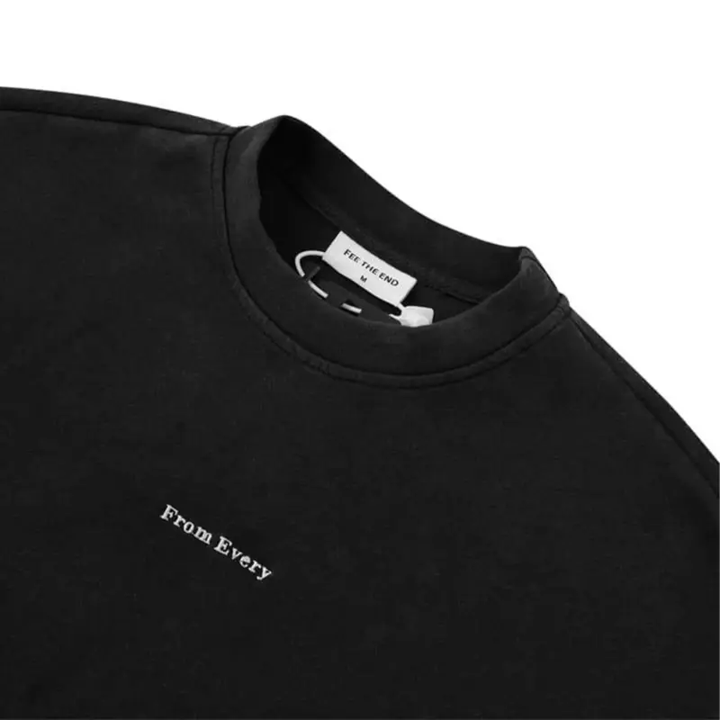 Світшот чорний unisex pullup oversize чорний однотонний модний утеплений на флісі унісекс оверсайз бавовняний купити
