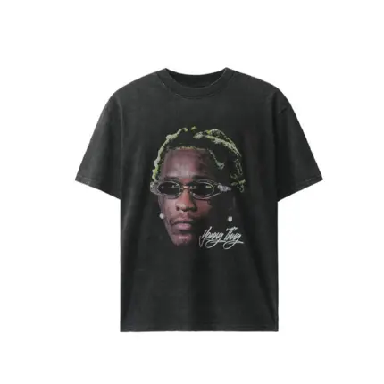 Футболка «Young Thug»: бавовна, вільний крій, круглий комір. Принт "Young Thug".