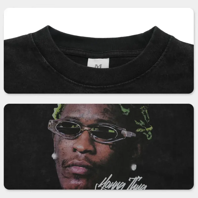 Футболка «Young Thug»: бавовна, вільний крій, круглий комір. Принт "Young Thug".