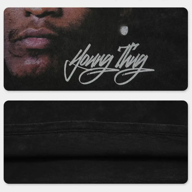 Футболка «Young Thug»: бавовна, вільний крій, круглий комір. Принт "Young Thug".