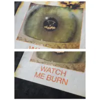 Футболка «WATCH ME BURN»: вільний крій з круглим коміром та принтом на однотонному тоні
