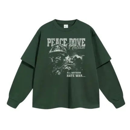 Лонгслів «PEACE DOVE» з тематичним антивоєнним принтом і написом "All Mothers Hate War".
