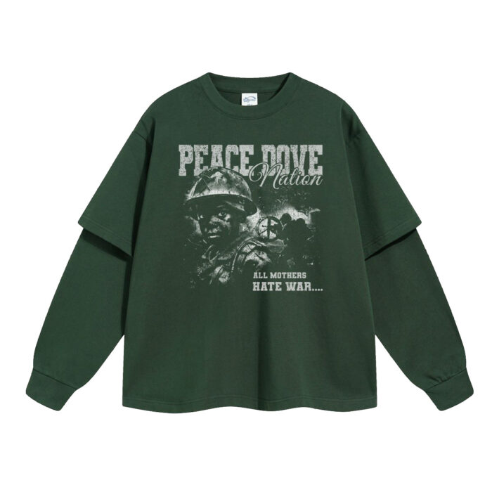 Лонгслів «PEACE DOVE» з тематичним антивоєнним принтом і написом "All Mothers Hate War".