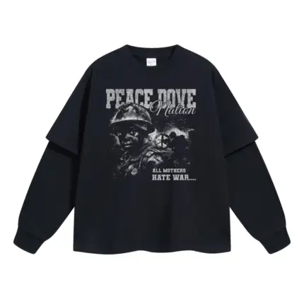 Лонгслів «PEACE DOVE» з тематичним антивоєнним принтом і написом "All Mothers Hate War".