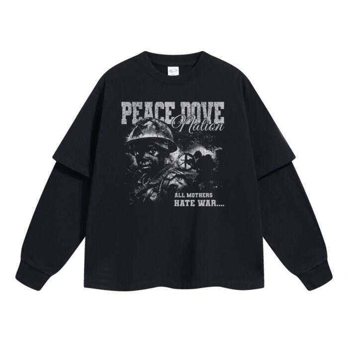 Лонгслів «PEACE DOVE» з тематичним антивоєнним принтом і написом "All Mothers Hate War".