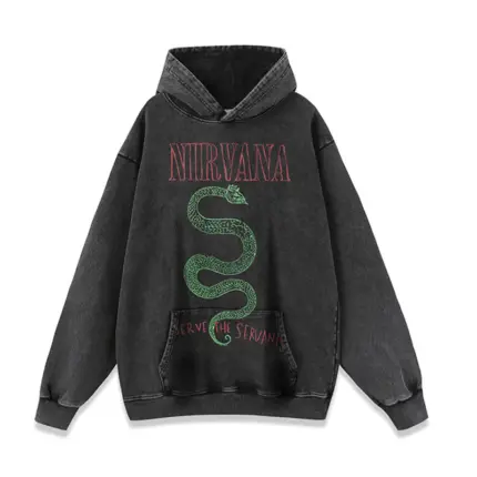 Худі з принтом змії та написом Nirvana.