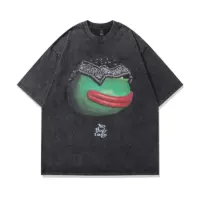 Чорна oversize-футболка з зображенням жаби в бандані та написом «Nobody Cares».
