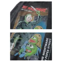 Худі «ON PEPES STREET» з оригінальним принтом у стилі коміксу, чорний колір.