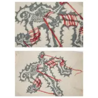 Светр «Phantom Stitch» з зображенням скелета та декоративними потертостями в чорному і кремовому кольорах.