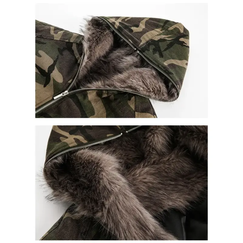 Джинсова куртка з хутром «CAMO HAVEN» - Зображення 4
